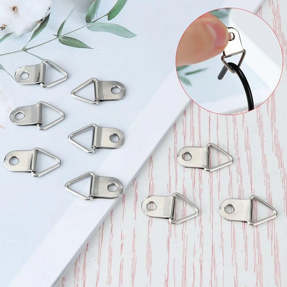 50pcs High Quality Oil Painting Mirror Art Work Photo Hanging Triangle D-Ring Picture Frame Hanger Wall Hook