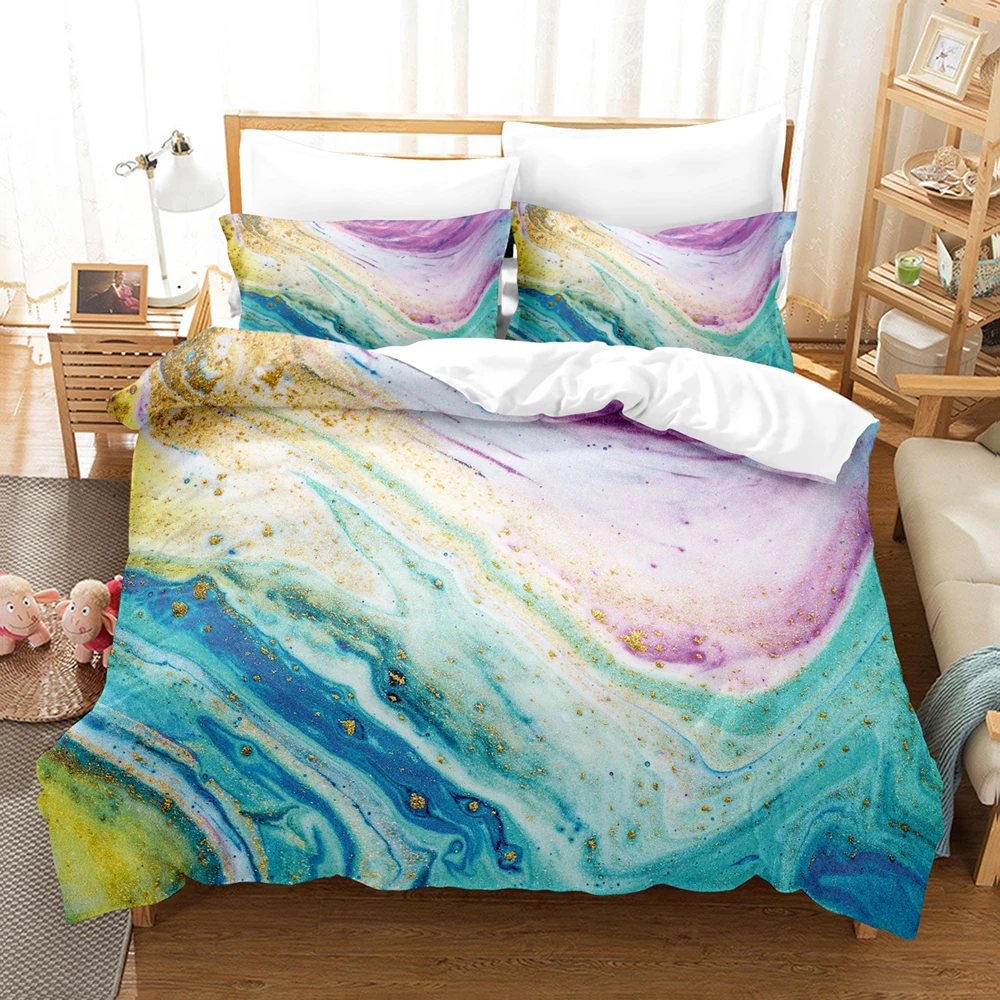 

3DMarbling Bedding Sets Duvet Cover Set With Pillowcase Twin Full Queen King Bedclothes Bed Linen