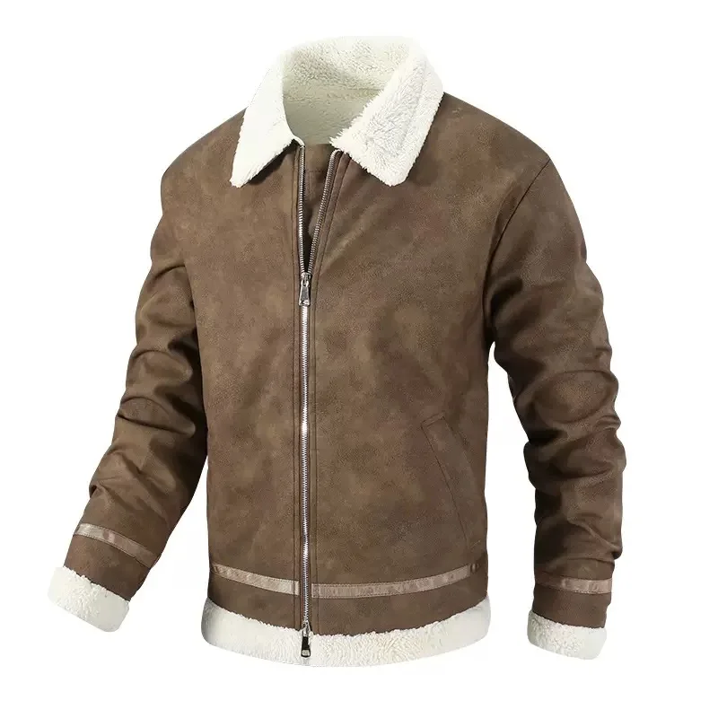 

Осенне-зимняя модная однотонная бархатная толстая теплая куртка в стиле ретро для мужчин, повседневное свободное спортивное пальто высокого качества