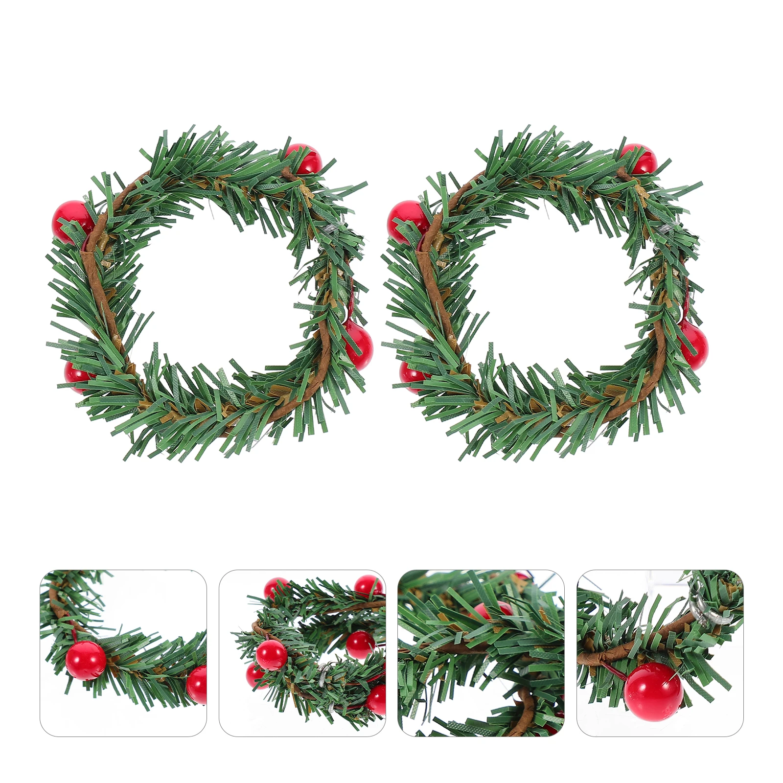 

2 pcs Napkin Ring Xmas Berry Home Decor C Accessory Green Christmas Party Table Stylish Elegant Wedding Birthday
