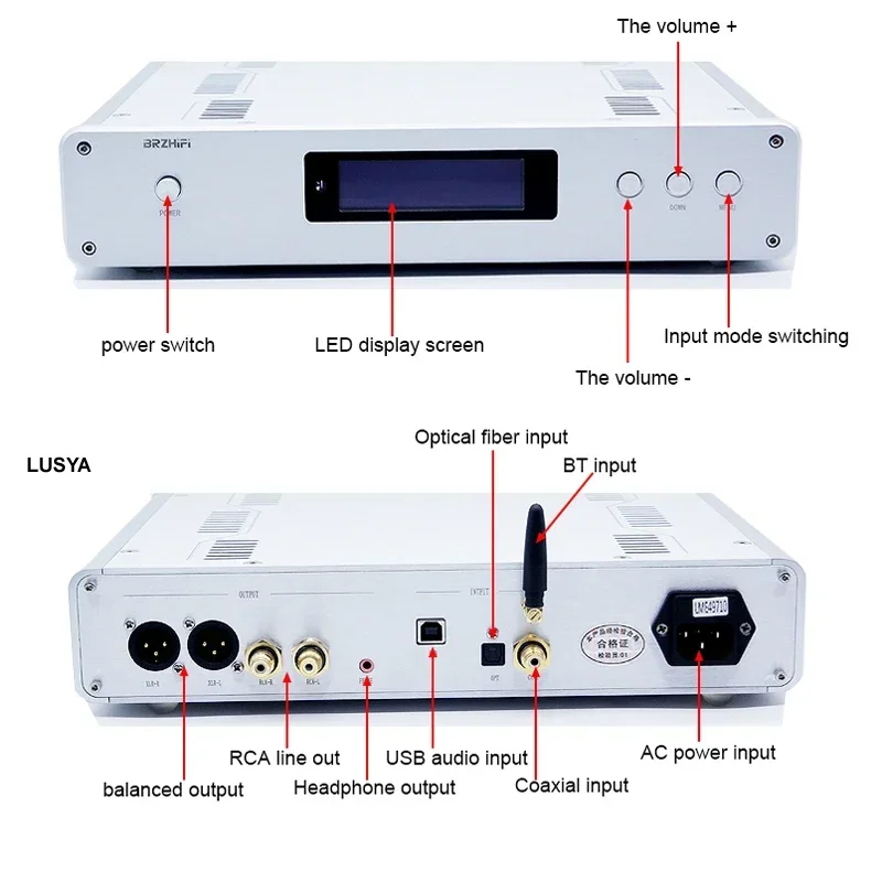 

DLHiFi DC300 Dual Core ES9038PRO ES9039PRO Bluetooth 5.0 Balanced HiFi Audio DSD DAC Decoder Amanero USB Remote Control