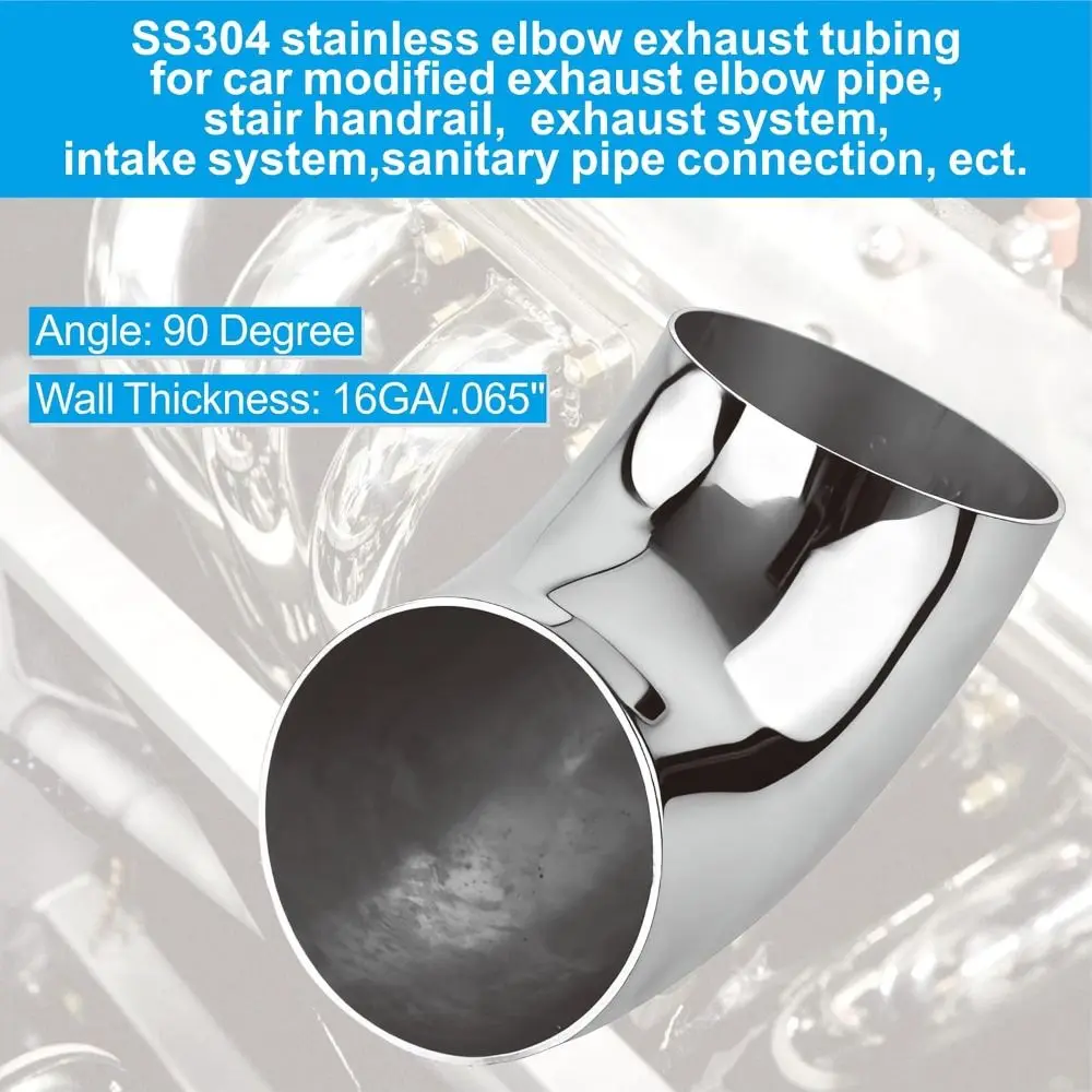 

90 Degree Mandrel Bend Elbow 304 Stainless Steel OD 25/32/38MM Bend Tube Thicken 1.5 mm Pipe Joint