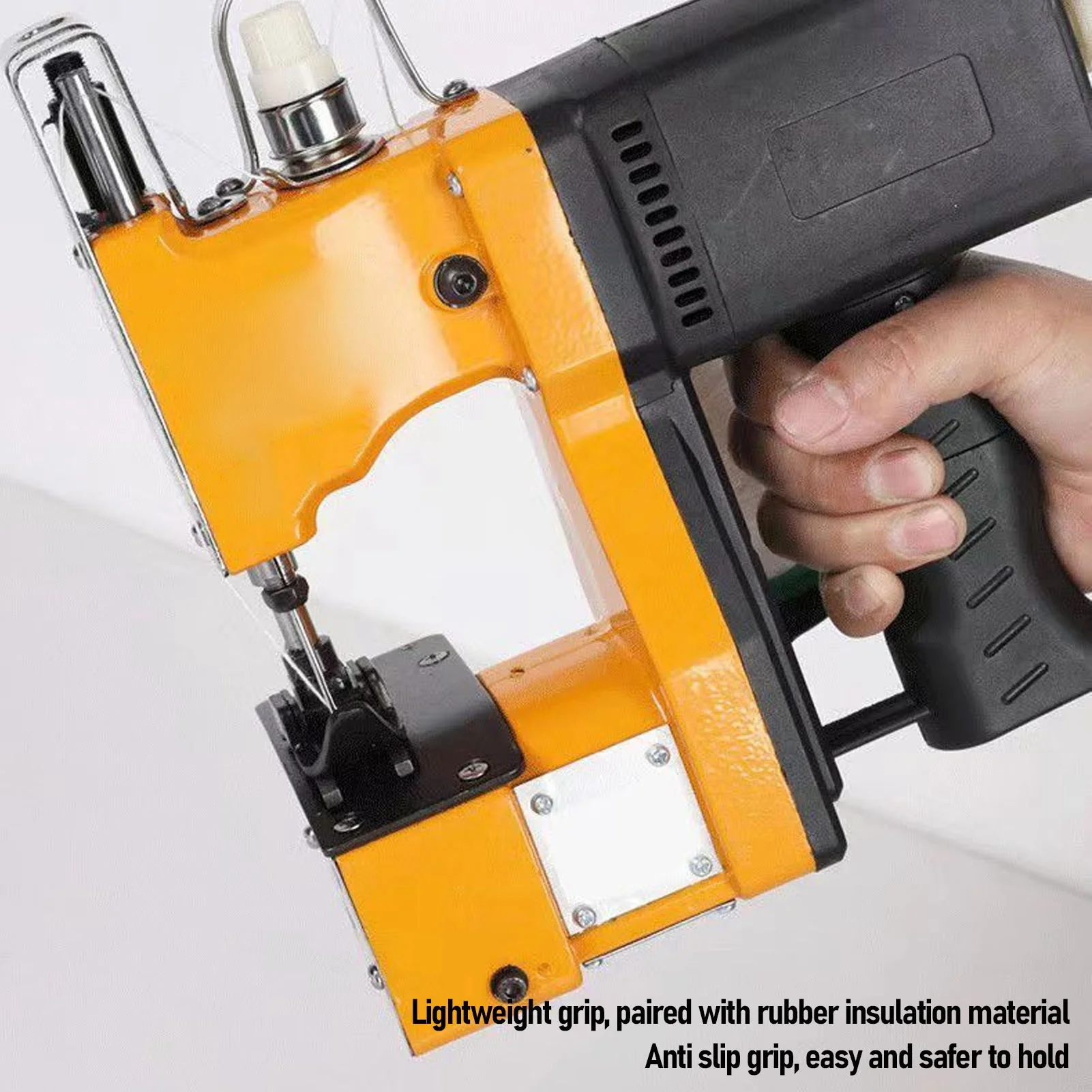Máquina envasadora de bolsas tejidas, máquina de coser de bolsas tejidas, 1500-1700 puntadas por minuto, cierre de costuras de bolsas eléctricas inalámbricas de 280W