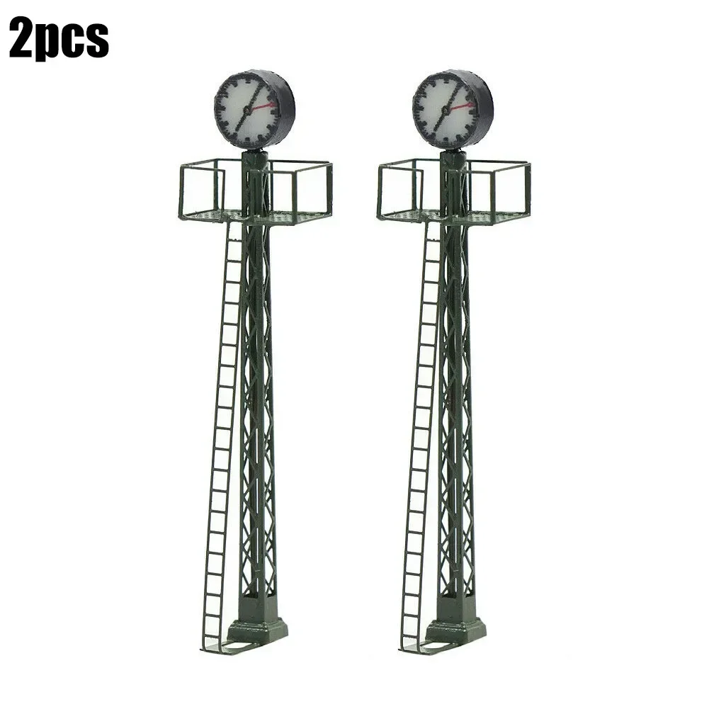 2pcs Model Railway Lamp Lattice Mast Light N Scale LED Street Light Train Layout Toys Garden Decor For Children Under 14 Years