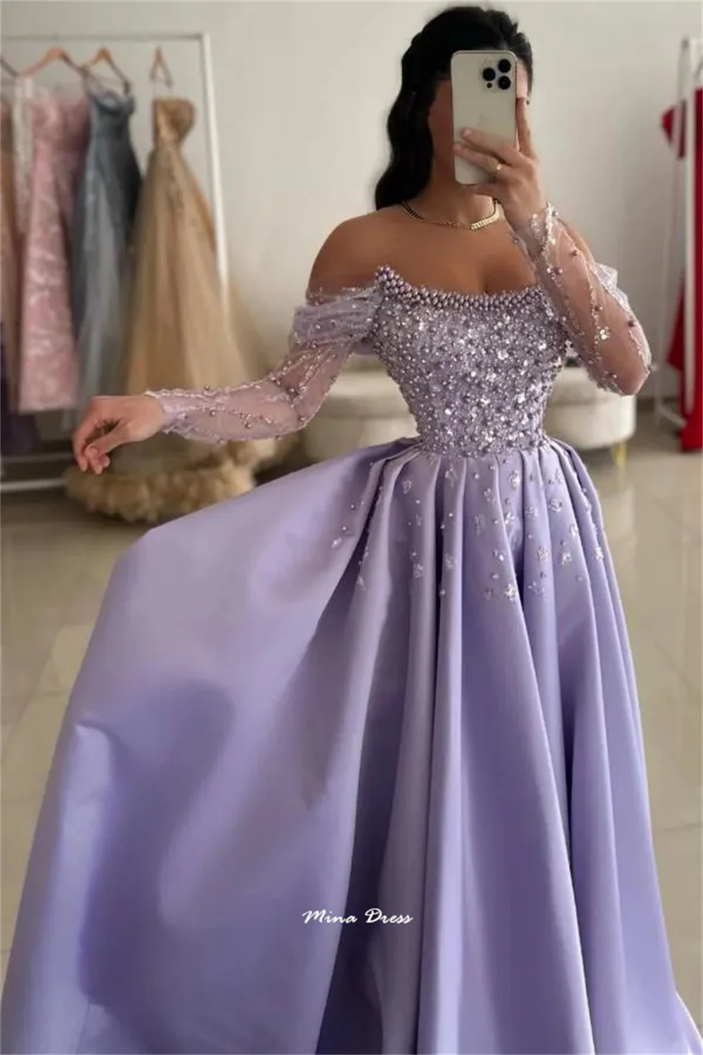 Mina Customized Women\'s Long Evening Gown Simple and Elegant Formal Dress Es Saudi Arabia Dubai Elegant Party Dresses 2024 Prom