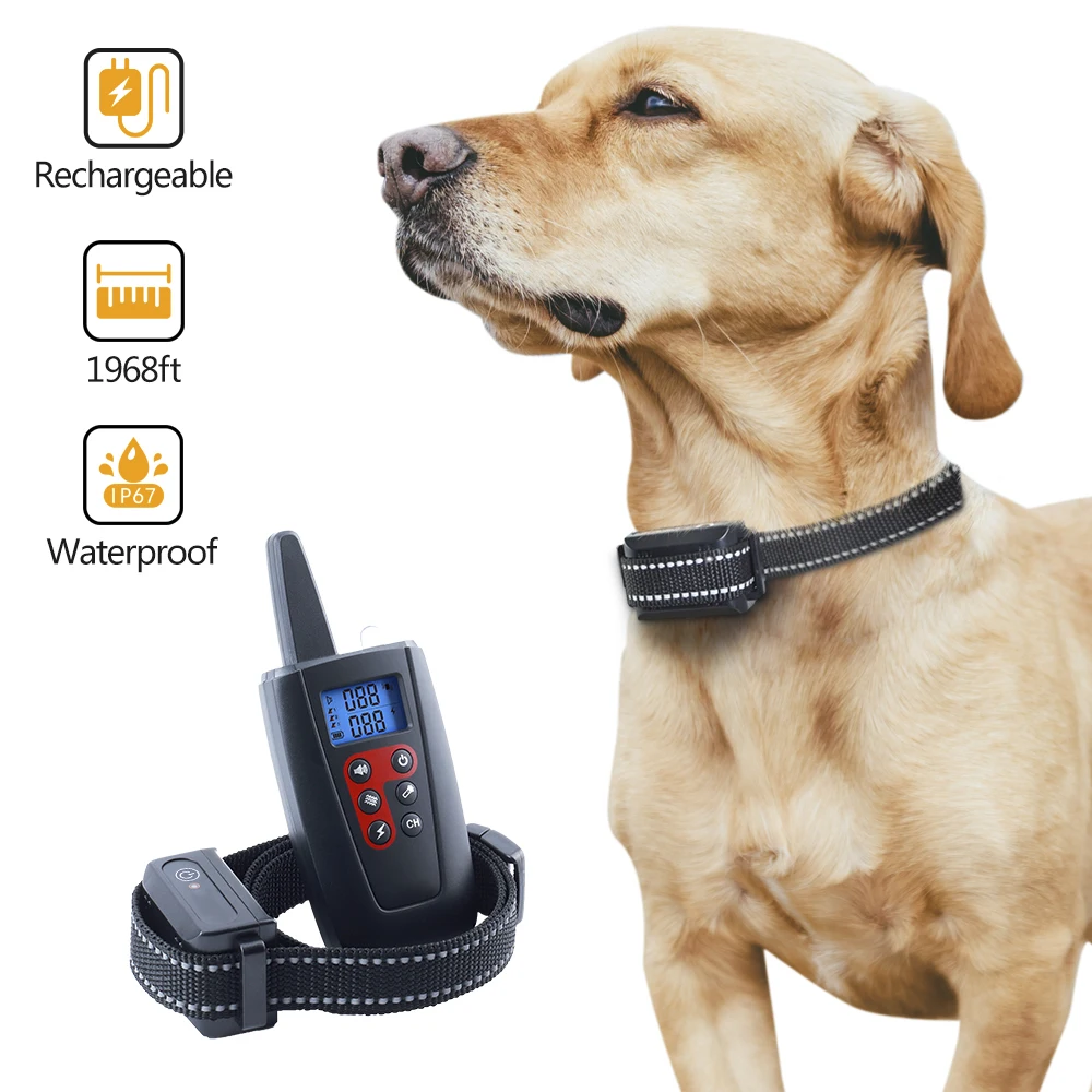 

ZZAH-526 Pet Products Training Rechargeable Vibration Static Shock Stop Bark No Anti Barking Dog Training Collar with remote