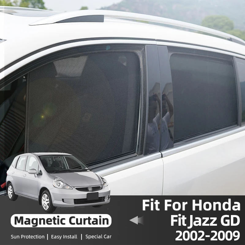 

For Honda Fit Jazz GD 2002-2009 Magnetic Car Sunshade Visor Front Rear Windshield Frame Curtain Side Window Sun Shade