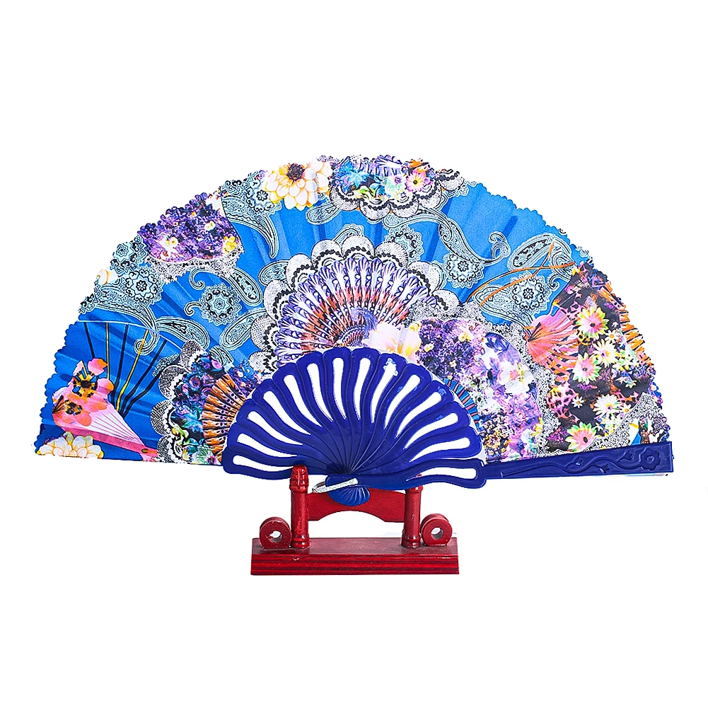 

Plastic Printing Home Handicraft Folding Fan Ornament Living Room Porch Hanging Wall Decoration Exquisite Summer Women Hand Fan