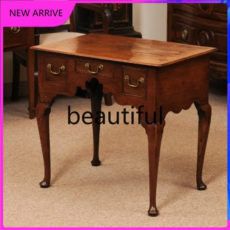 

American rural solid wood entrance cabinet living room against the wall retro storage table walnut dining side table H