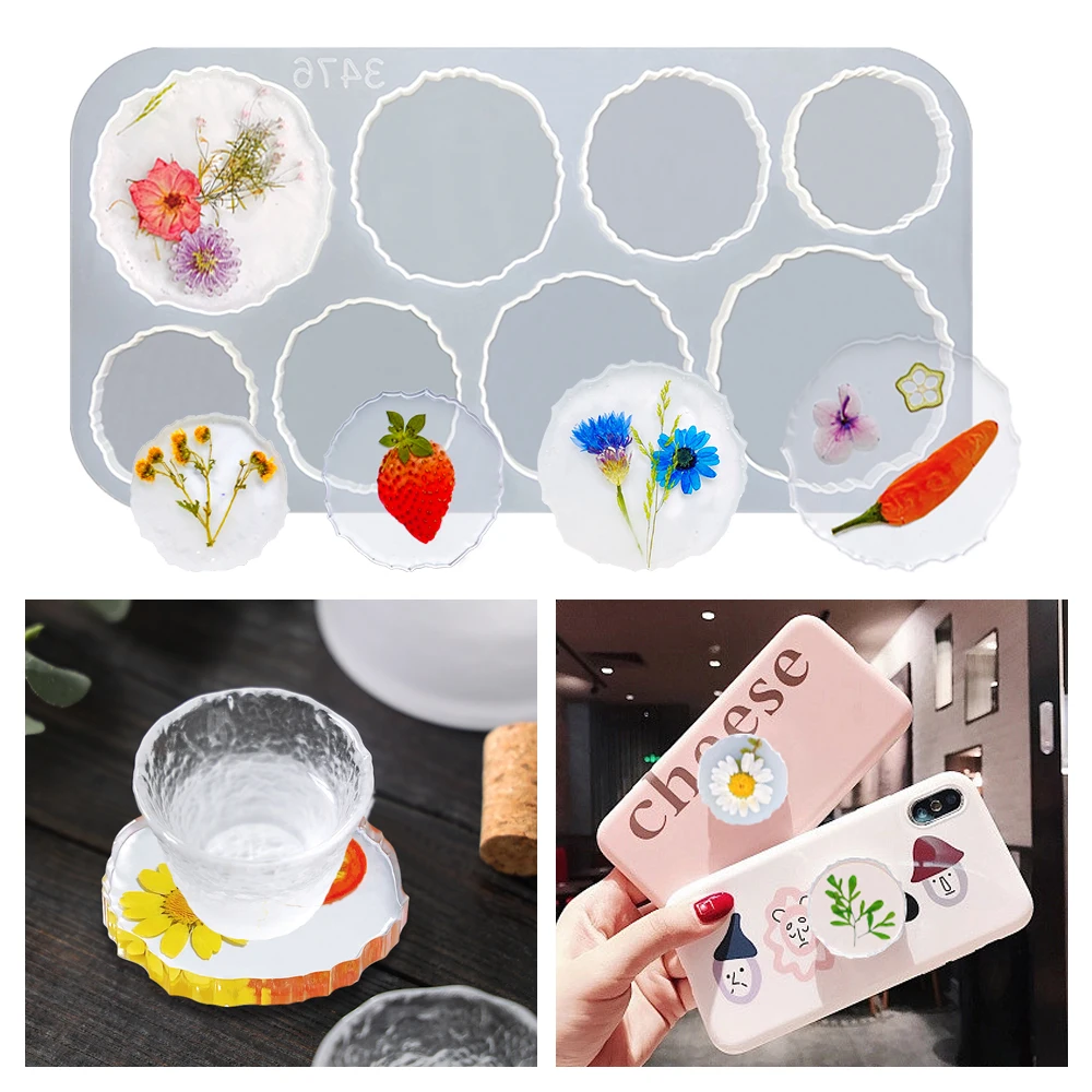 S0163 Irregular Designs Resina Epoxica Phone Grip Molde De Silicona DIY Handmade Coasters Resine Epoxy Moules