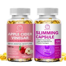 BBEEAAUU Morning &Evening Detox Apple Cider Vinegar Capsule for Men & Women Constipation and Bloating Inhibit Fat Slimming Tool