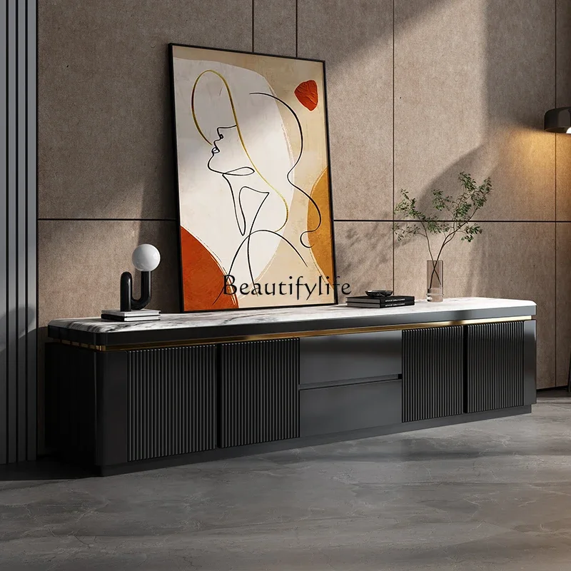 

LXNatural marble solid wood TV cabinet