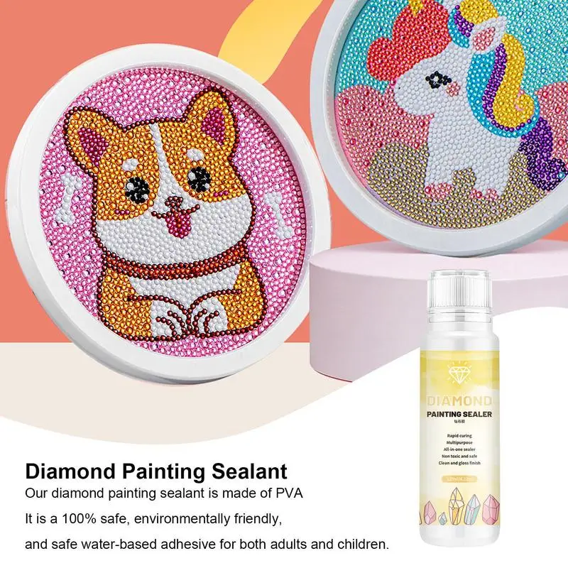 Diamond Art Sealer 5D Diamond Art Glue Permanent Hold & Shine Effect Sealer Painting Puzzle Accessories