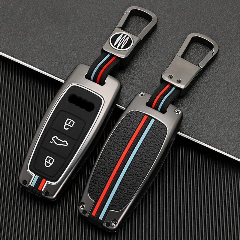 Zinc Alloy Car Key Case Cover Shell Fob For Audi A3 A4 B9 A6 A7 4K A8 E-tron Q5 Q8 C8 D5 SQ8 Car Key Fashion Decoration Shell