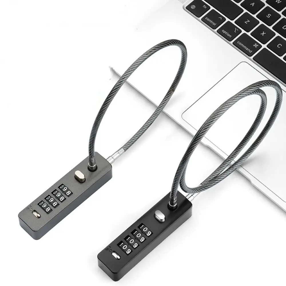 Candado de Cable de cuerda larga con combinación de 4 dígitos, código reiniciable, archivador grueso, candado con contraseña de Cable antirrobo suave