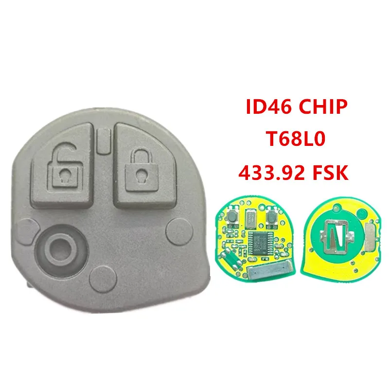 2 Buttons 433.92 FSK ID46 Chip T68L0 Car Key Inner Core 37145-71L20 37145-71L2 For Suzuki Cultus Xcross SX Swift