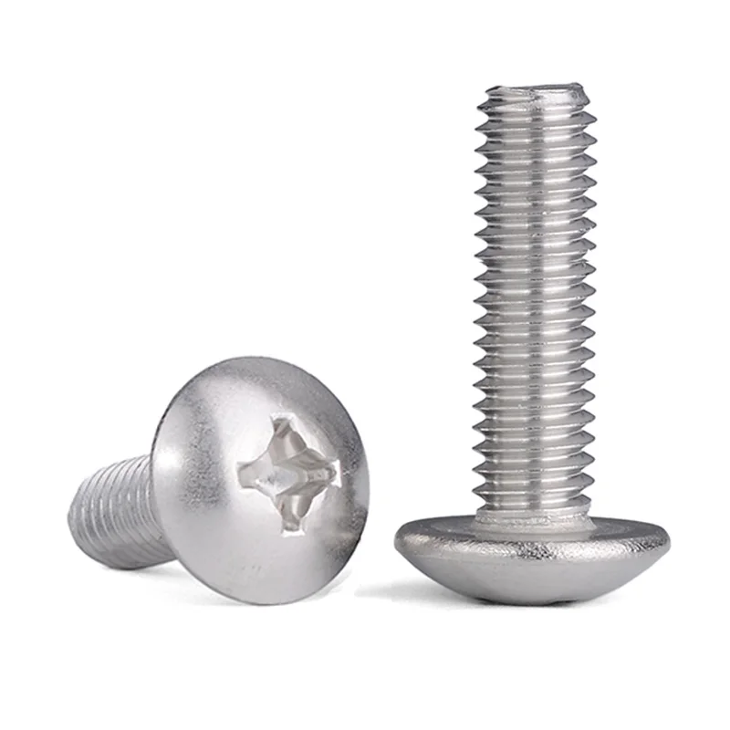 (A2-70) 304 Stainless Steel Phillips Braguero Flat Head Large Round Cross Bolt M2 M2.5 M3 M4 M5 M6 M8 length 3~ 80mm