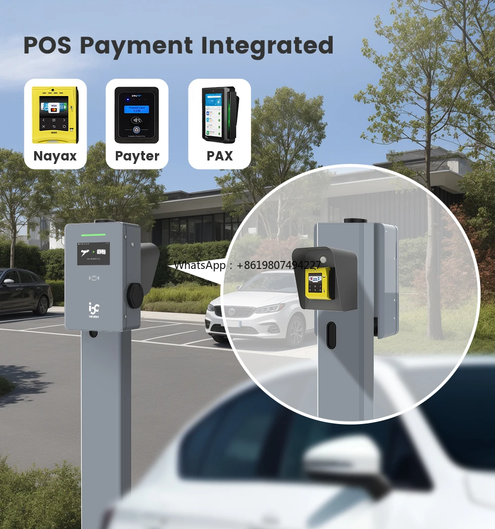 

OCPP 2.0.1 DLB 7kW EV AC Wallbox Fast Charger with CE Certified Pillar Base Install IEC 62196 Type2 Charging Socket and Plug