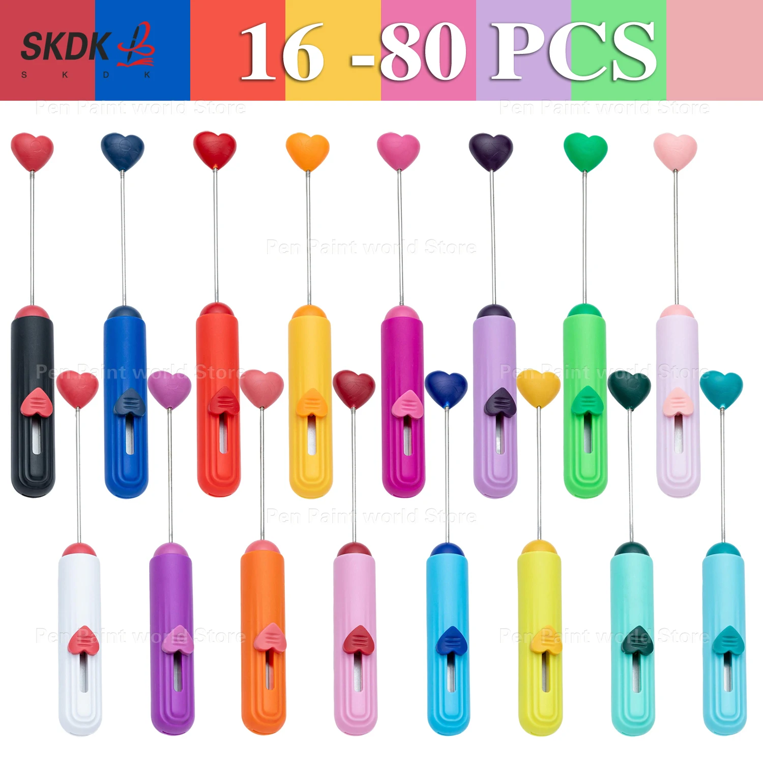 16-80Pcs Portable Heart DIY Beaded Box Opener – Retractable Parcel Cutter and Cutting Tool for Crafts & School