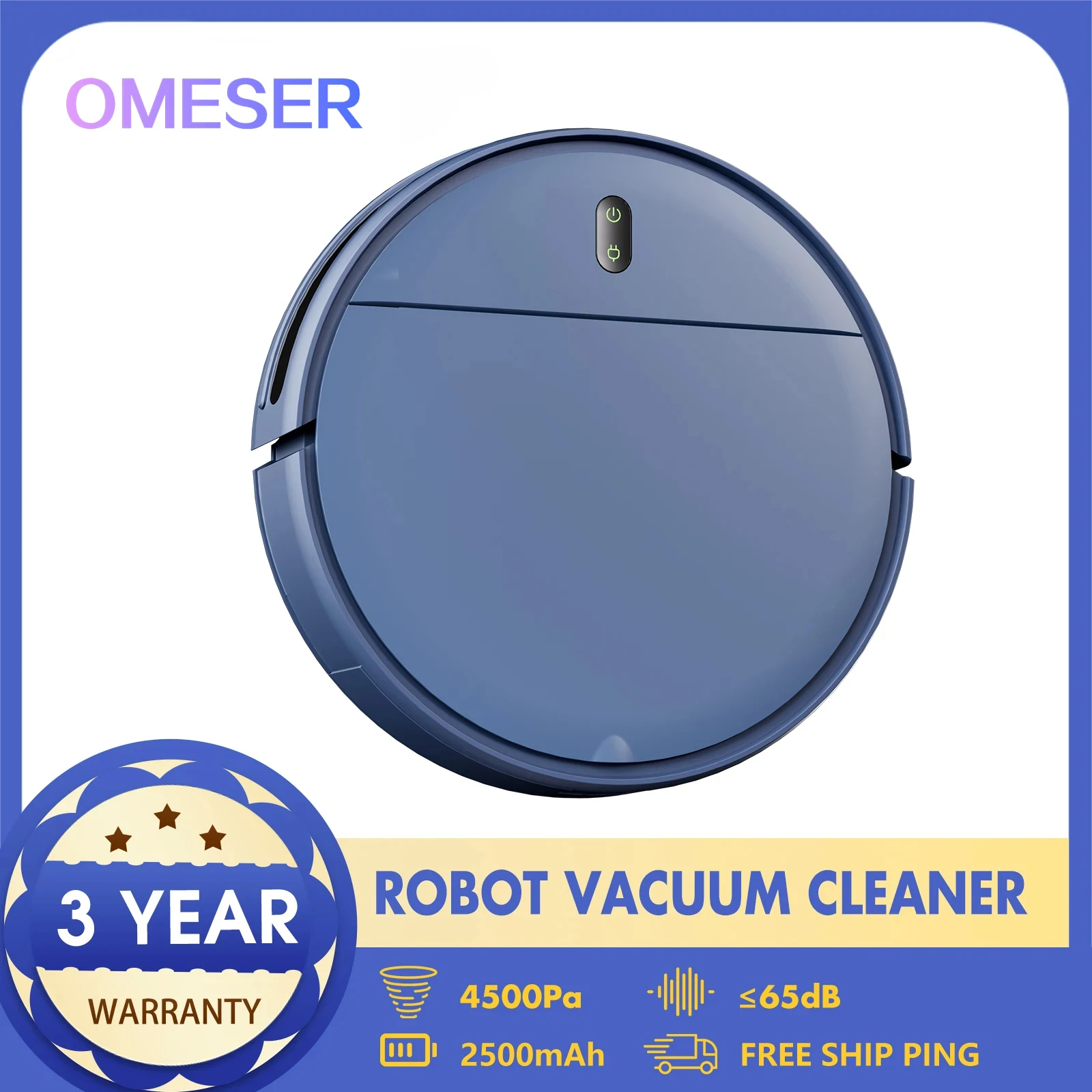 OMESER BR151 Robot Vacuum Cleaner, Self-Charging Robotic Vacuum, 150min Cordless APP Control Smart Home Floor Carpet Cleaning