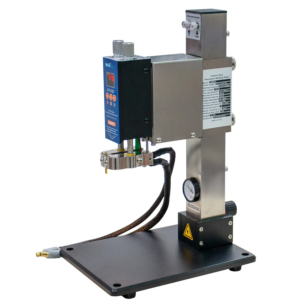 HT-SW01H/HT-SW02H 21KW 42KW Battery Spot Welding Machine, Flat Welding Column Pneumatic Welding Head, High Automatic Efficiency