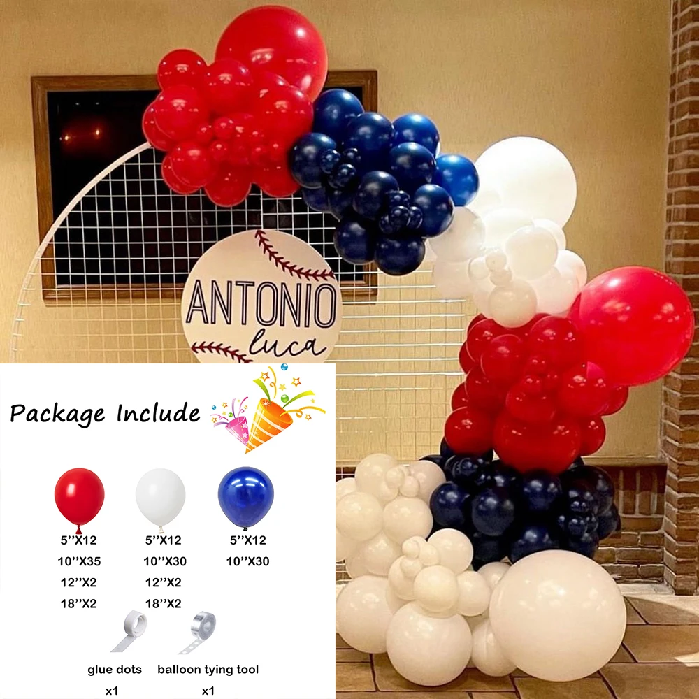 141pcs Red Navy Blue Balloon Arch White Balloons Garland Kit Birthday Party Decorations Wedding Anniversary Decor Valentines Day