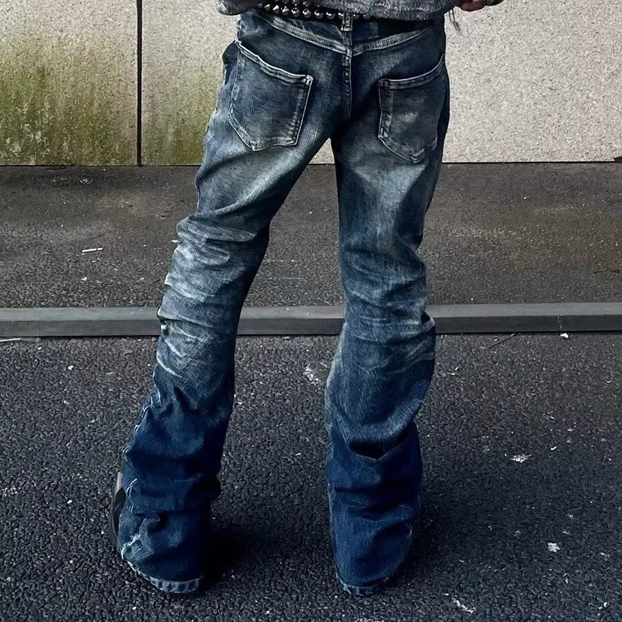 European American New Fashion Men's Slim Casual Trendy Simple Basic Denim Trousers Male Daily High Street Jeans Pants Clothes view 3