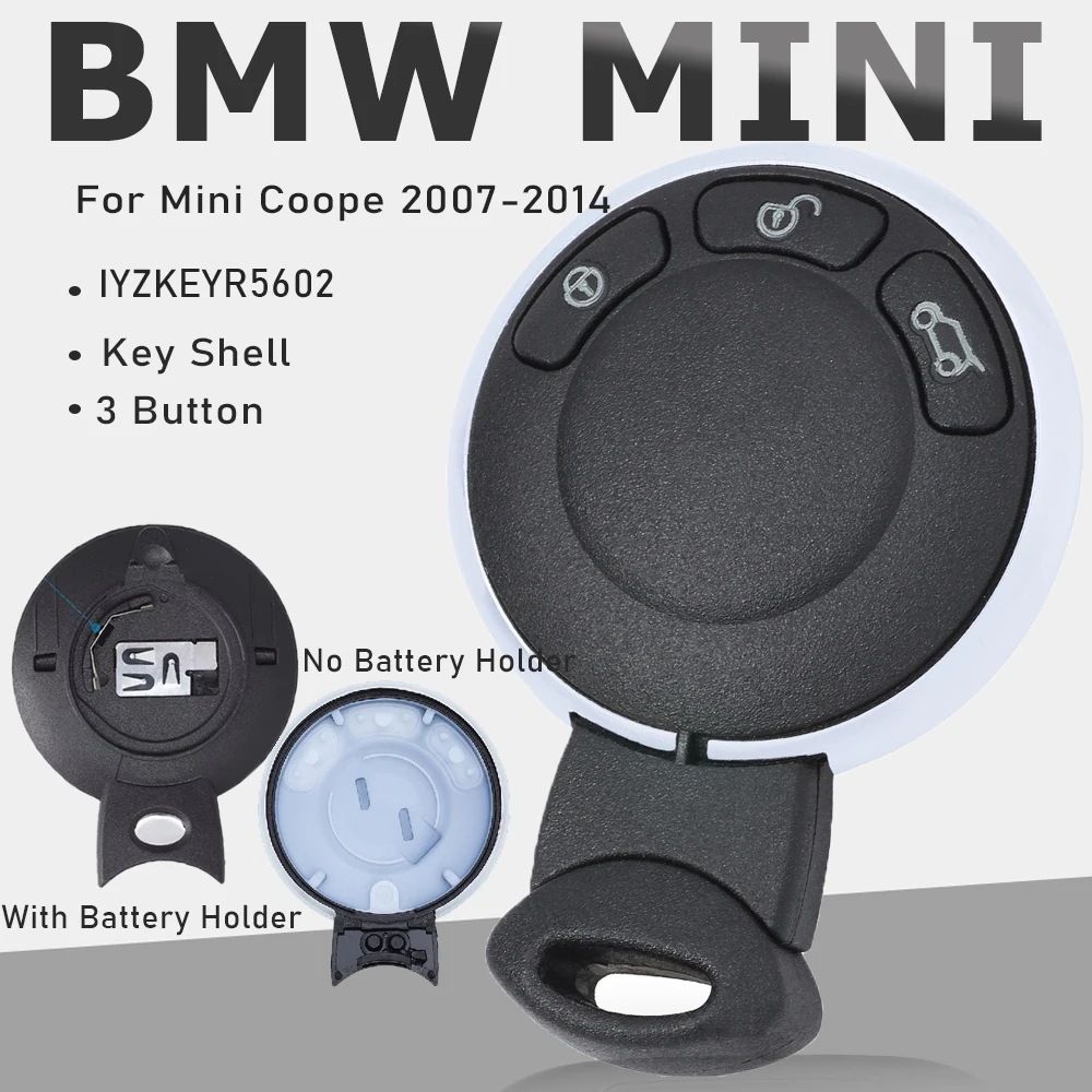 

KEYECU 3-кнопочный чехол с дистанционным управлением и держателем для аккумулятора для Mini Cooper R56 R57 R60 R58 R61 Coupe Cabrio 2006-2015