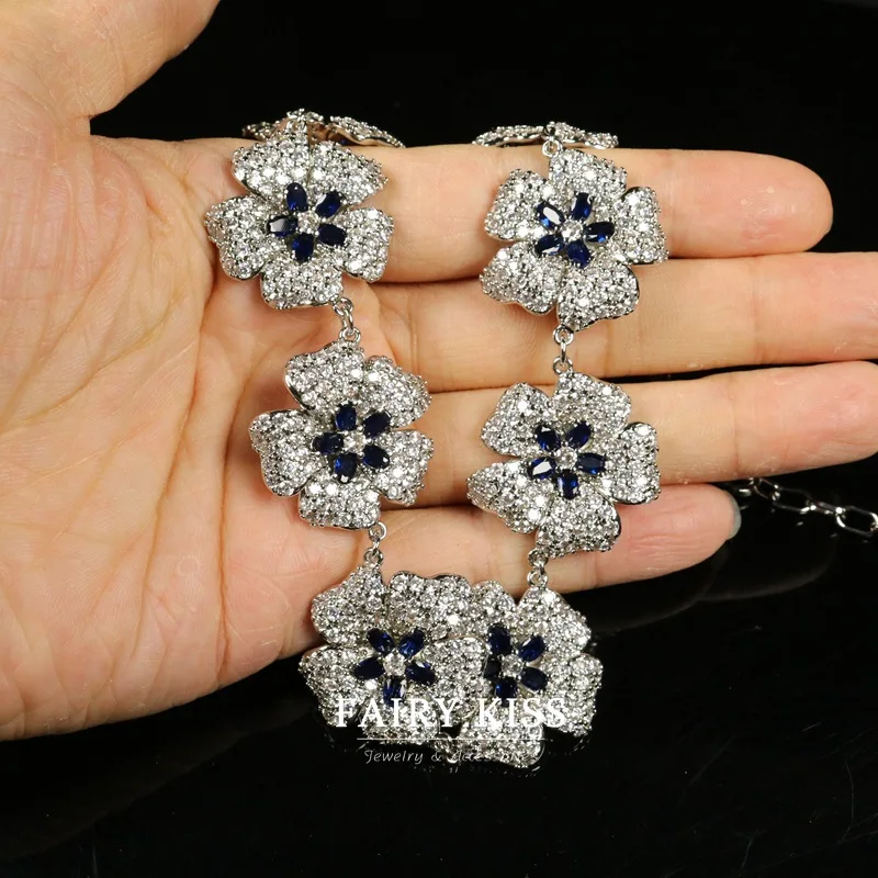 fashion necklace exquisite copper wax inlaid zircon flower design temperament short necklace jewelry metal jewelry