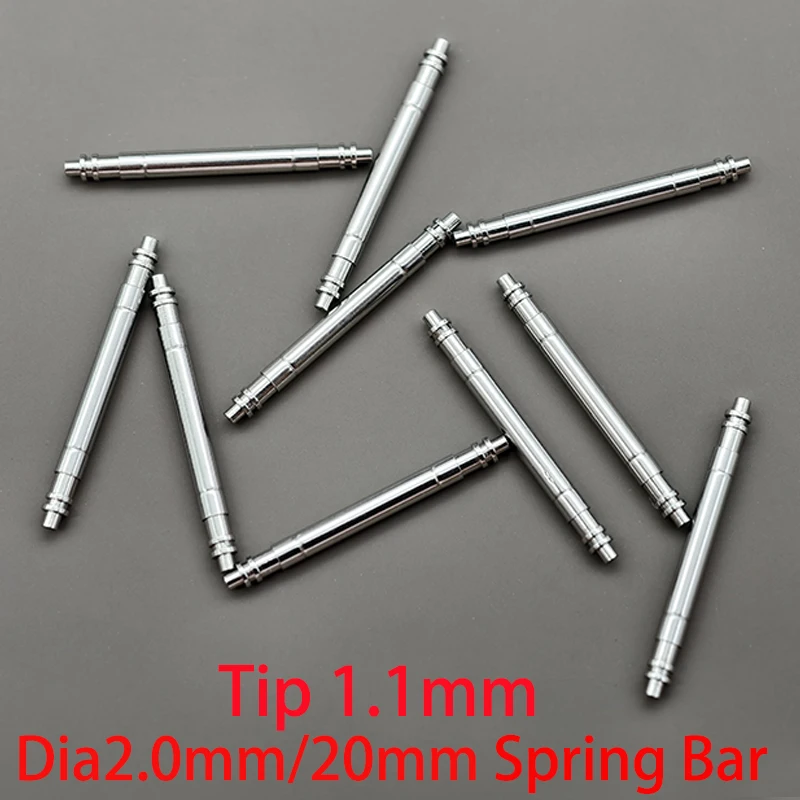 

2/4PCS Dia 2.0mm Fat Spring Bars Tip 1.1mm Fits For 20mm Strap Link Pins Submarine GTM 116710 Watch Band Bracelet Bars