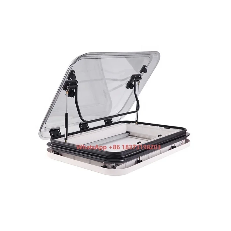 

Rv Sunroof Aluminum Car Roof Window Rv Skylight with LED Light with Gauze Screen Blackout Curtain