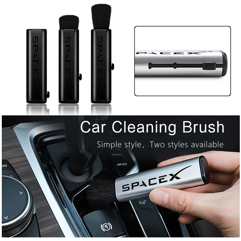 Автомобильная телескопическая щетка для чистки центральной консоли, инструмент для очистки воздуховыпускного отверстия для Tesla Model X Model S Y 3 Roadster P75D P85D P90D P100D