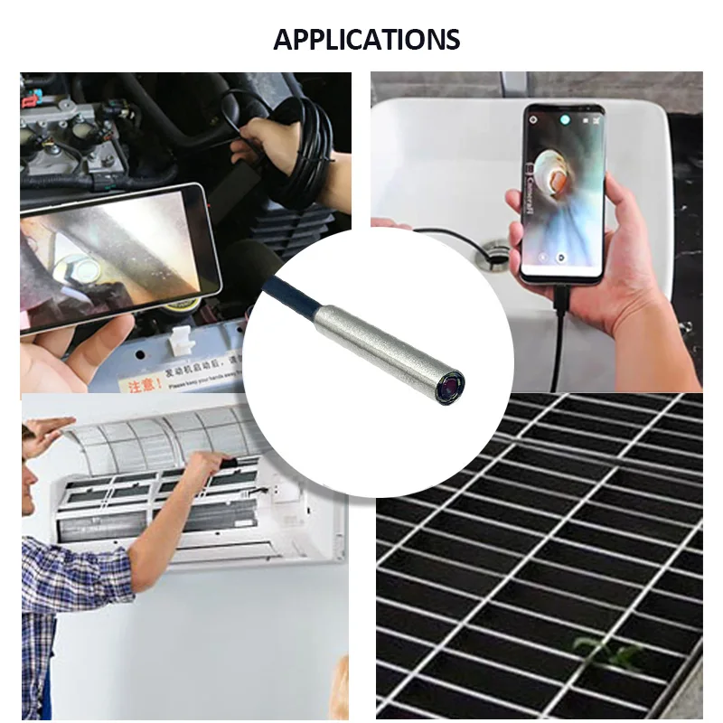 1MP 3,3 mm pole widzenia 80 °   Ultracienki endoskop USB Hardline do inspekcji przemysłowych rurociągów