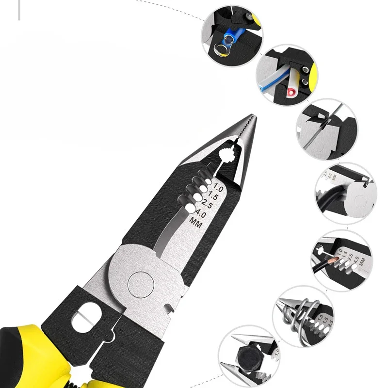 

BIESUP Multifunctional Wire Strippers 7-in-1 Electrician's Hand Tools Crimping and Wire Breaking Needle-nose Pliers