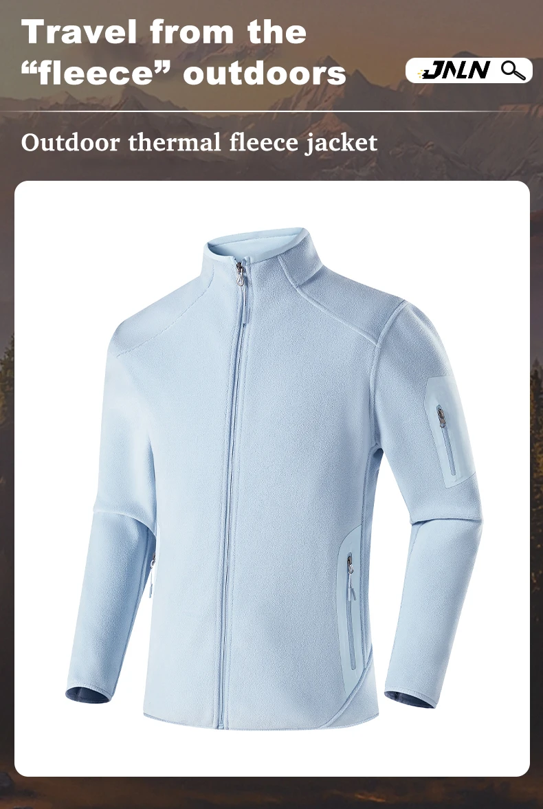 JNLN Herren Damen Winter Fleecejacke Outdoor Winddichte Thermojacke Unisex Wander-, Camping-, Kletter- und Sportjacke – Detail 2