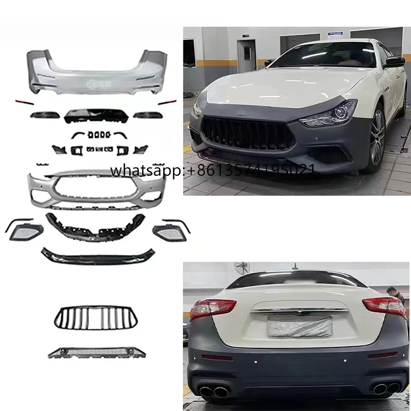 

Hot Selling High Quality Car Body Kit Front Rear Bumper for maserati Ghibli Car Accessories with Headlight Taillights Grille