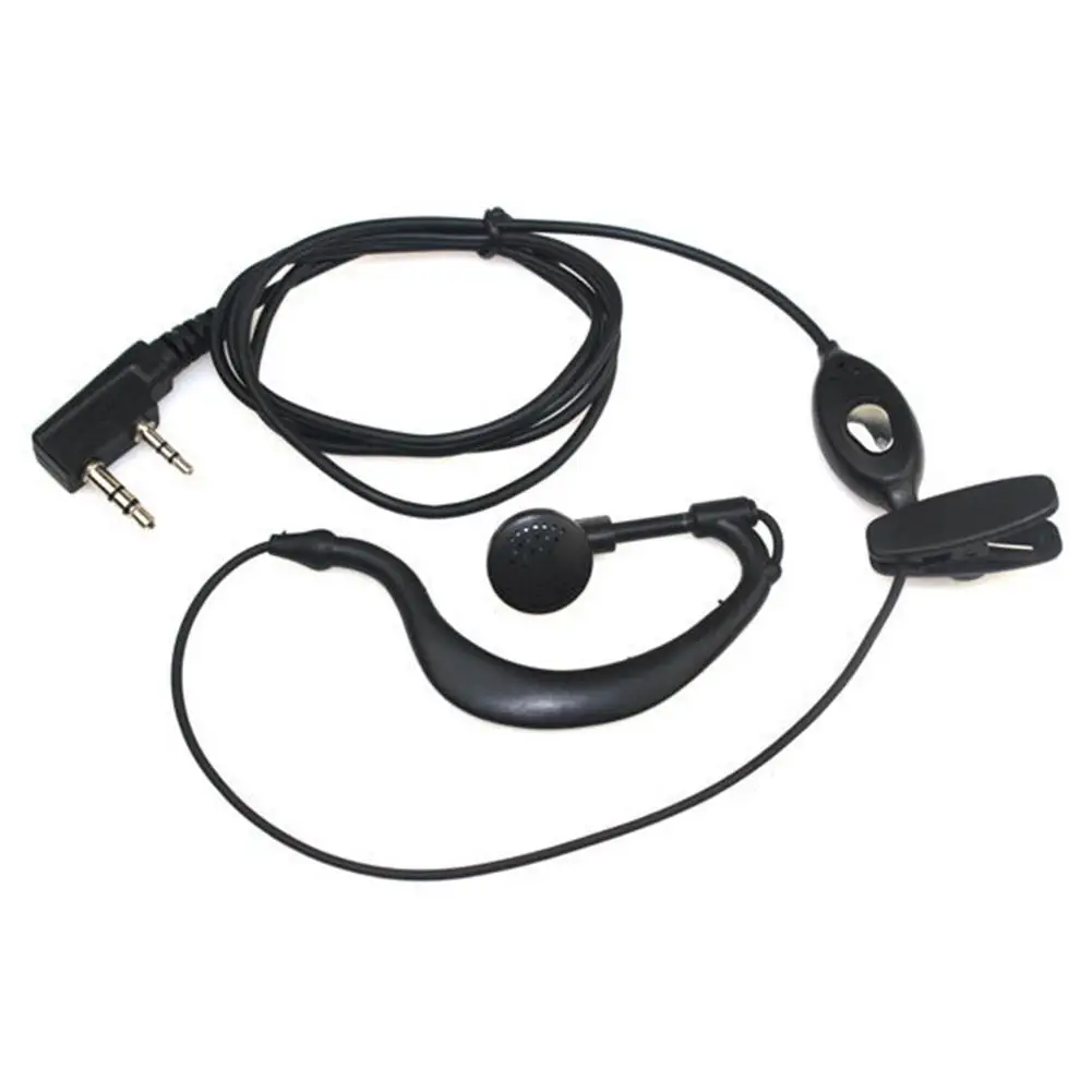 2 Pin G-shape Ear Hook Headset Earpiece For Baofeng UV5R Walkie Talkie Inline PTT Mic Headset