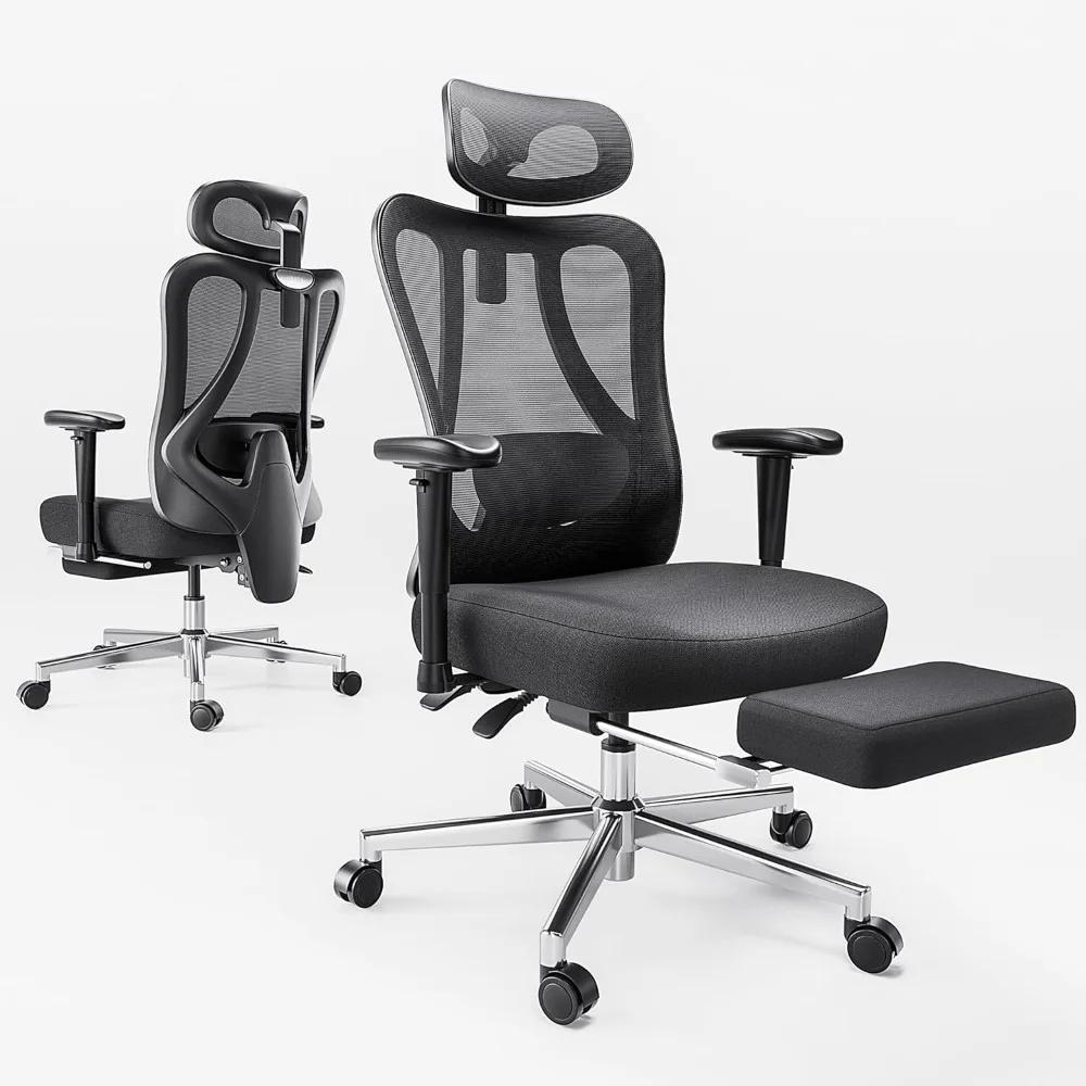 

P3 Ergonnomic Office Chair with 2D Adjustable Lumbar Support, Office Chair with Adjustable Headrest and Armrest, 145° Stepless