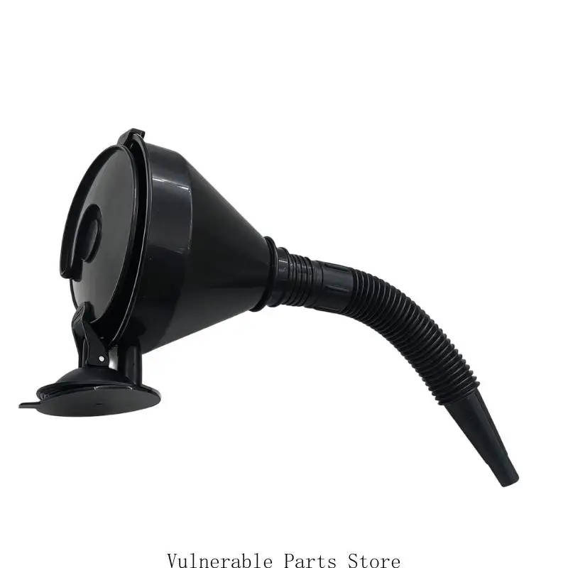 Travel Trailer Water Refill Funnel with Suction Cup Mount, Wide Bowl and Corrugated Hose for Motorhome Fill Opening Service