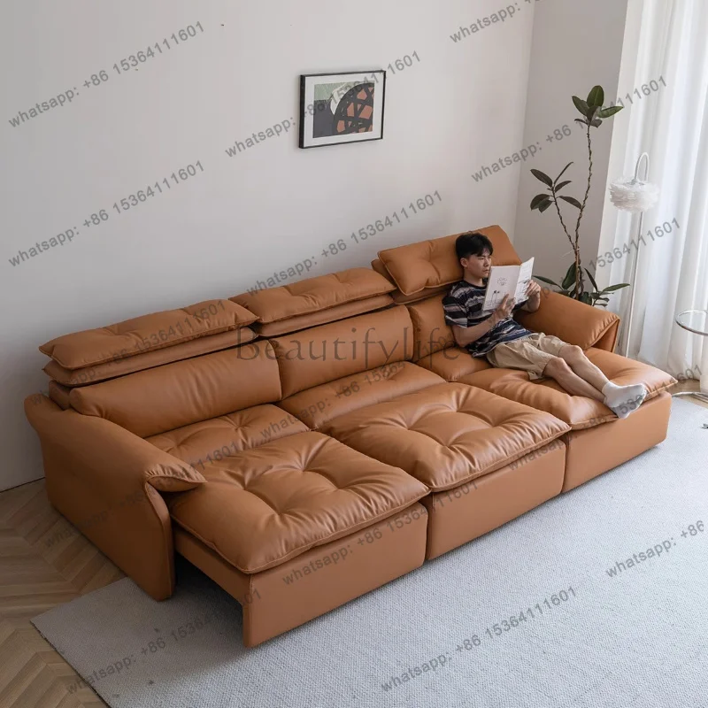 LSElectric High Back Sofa Adjustable Luxury Recliner Floor 3 Seater Sofa Living Room Soft Divani Per Soggiorno Furniture For Hom