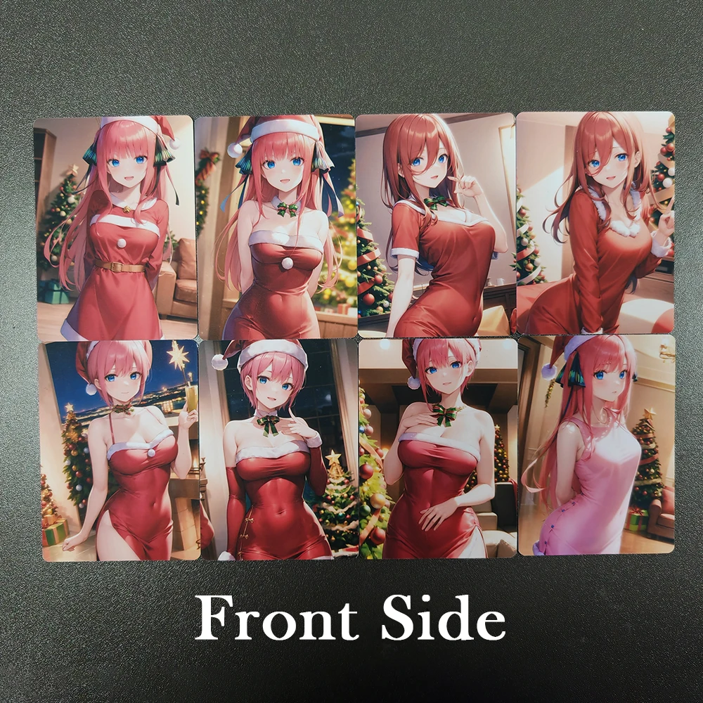 8PCS Sexy Cards The Quintessential Quintuplets Adult Nude Cards Double Sided Mosaic-free Animation Collection Card 18+