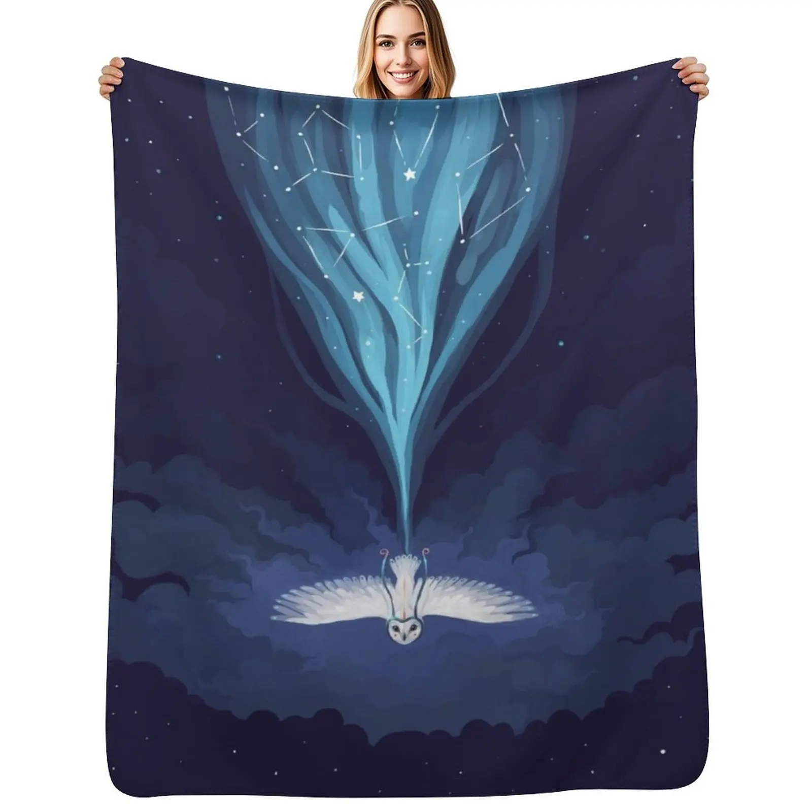 Night Owl 2 Throw Blanket Stylish Warm Blanket for Living Room Bedroom