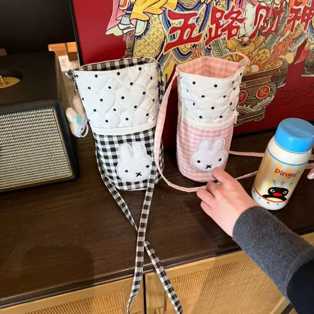 Miffy Rabbit Water Bottle Cover Crossbody Handheld Portable Insulated Milk Cup Sleeve Cute Cartoon Student Anti-scald Outdoor view 5