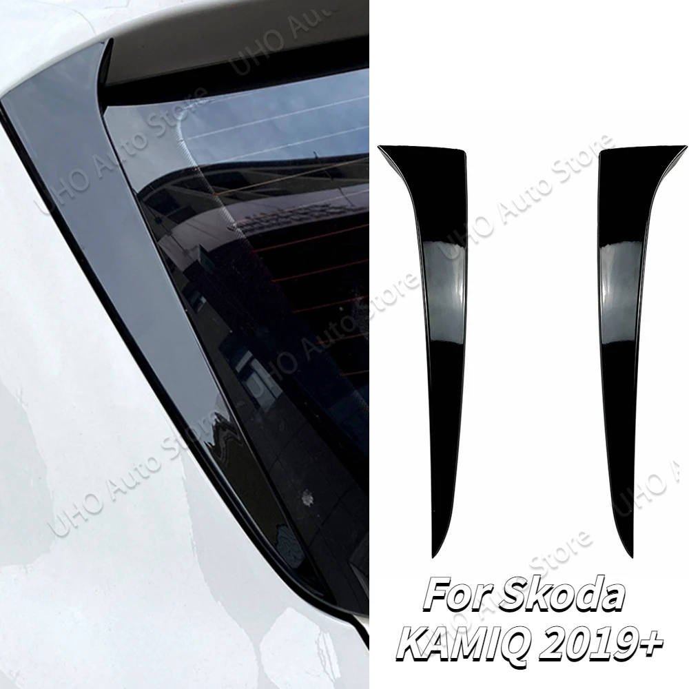 

Car Rear Window Side Spoiler Wing Canard Splitter Spoiler Wings Body Kit Gloss Black For Skoda KAMIQ 2019 2020