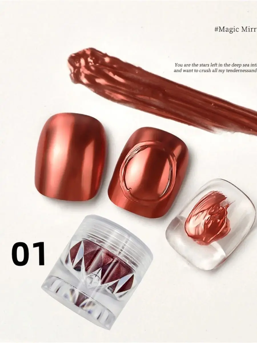 1/8 stuks hoge diamant fles magische spiegel poeder zilver rose goud heldere wrijving coating nagellak lijm nail art creatie K2Y ﻿