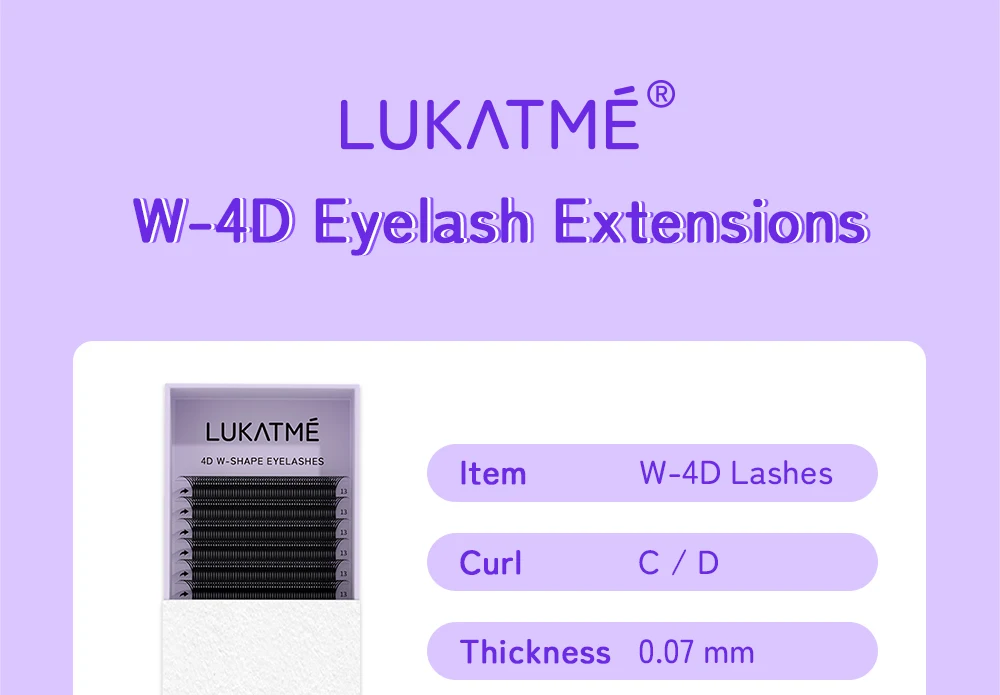 LUKATME 4D W Wimpern C/D Curl 8-15mm Vorgefertigte Volumen 4D Wimpernverlängerung W-Form 4D Fächer BASF Faux Mink Wimpern – Detail 2