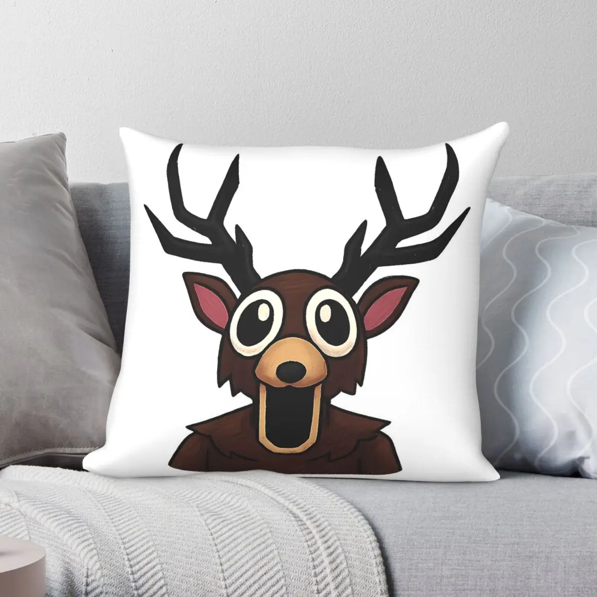 Terrifying Deer 99 Nights In The Forest Square Pillowcase Polyester Linen Velvet Pattern Zip Throw Pillow Case Bed Cushion Cover