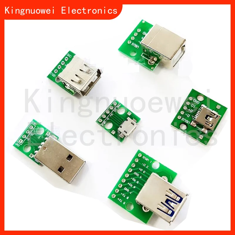 Papan modul data adaptor pcb usb mikro pria/wanita, papan adaptor PCB langsung mikro usb ke 2.0 3.0 (10 buah)