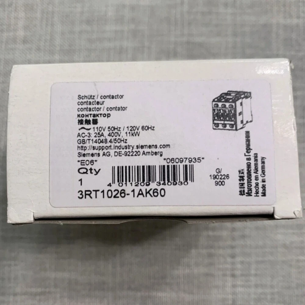 

3RT1026-1AK60 New original Contactor 3RT1026-1AK60 1PCS Fast delivery