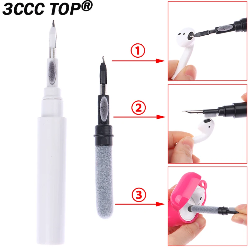 3 In 1 Bluetooth Cleaner Brush Kit Earphone Cleaning Pen For Headset Keyboard Multifunctional Cleaning Tools Cleaner Kit